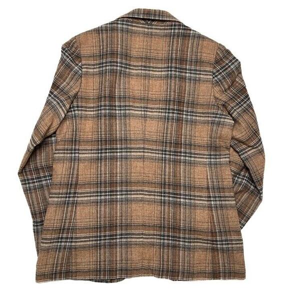 Vintage Homemade Plaid Blazer Jacket Women's Brown Tweed Formal - Picture 5 of 10